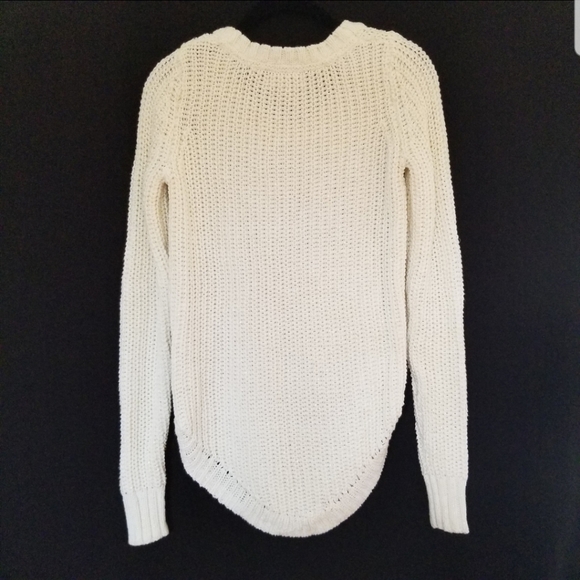 If It Were Me XS White/Gold Scoop Neck Sweater - Picture 8 of 9